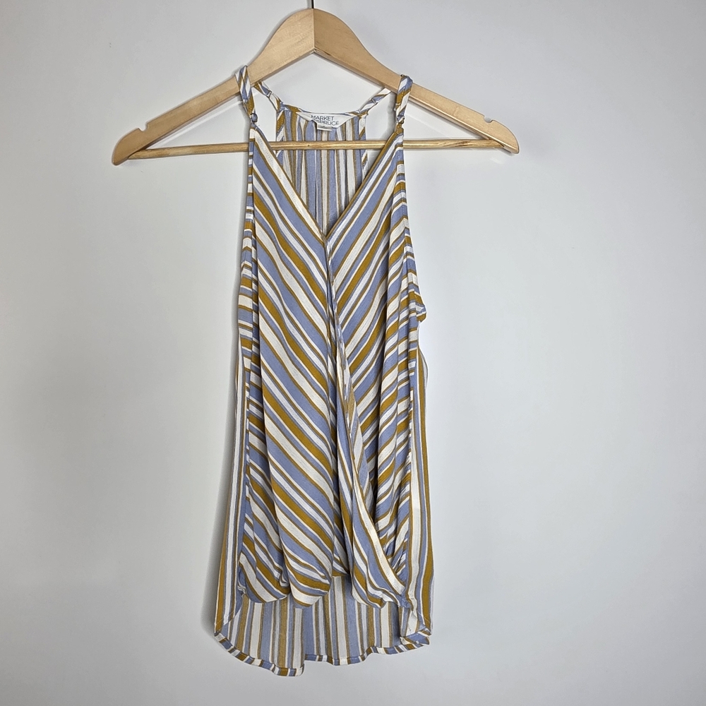 Market and Spruce Mac Surplice Tank top Striped Casual Sleeveless Small Petite